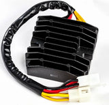 Black finned 10-122h regulator rectifier with wiring harness for OEM parts replacement