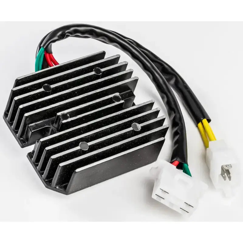 Black finned rectifier regulator with wiring harness for Hon motorcycles
