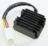 Black finned rectifier regulator with three-pin connector for vehicle’s electrical or RV parts & accessories