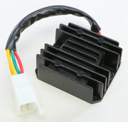 Black finned rectifier regulator with three-pin connector for vehicle’s electrical or RV parts & accessories