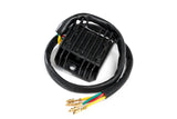 Black motorcycle voltage regulator with four wires and brass connectors for rectifier regulator RV parts & accessories