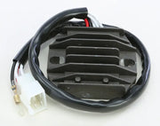 Black finned rectifier regulator with white multi-pin connector for RV parts & accessories