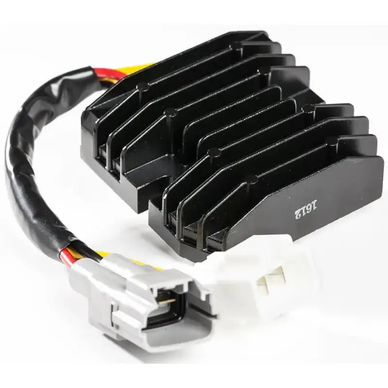 Black finned 10-250H regulator rectifier with wiring harness for bikes