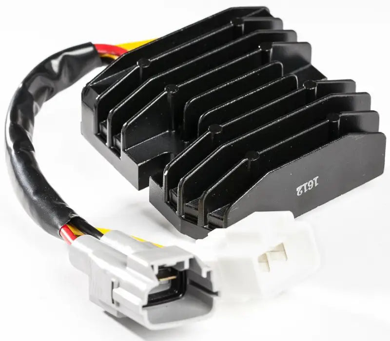 Black finned 10-250H regulator rectifier with wiring harness for bikes