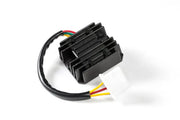 Black voltage regulator with white connector and colorful wires for Kaw rectifier regulator truck parts