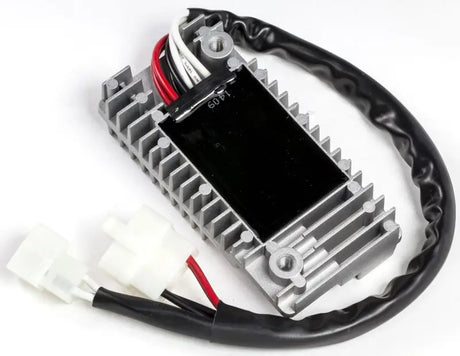 Silver-finned rectifier regulator with multi-colored wires for 10-415 RV parts & accessories