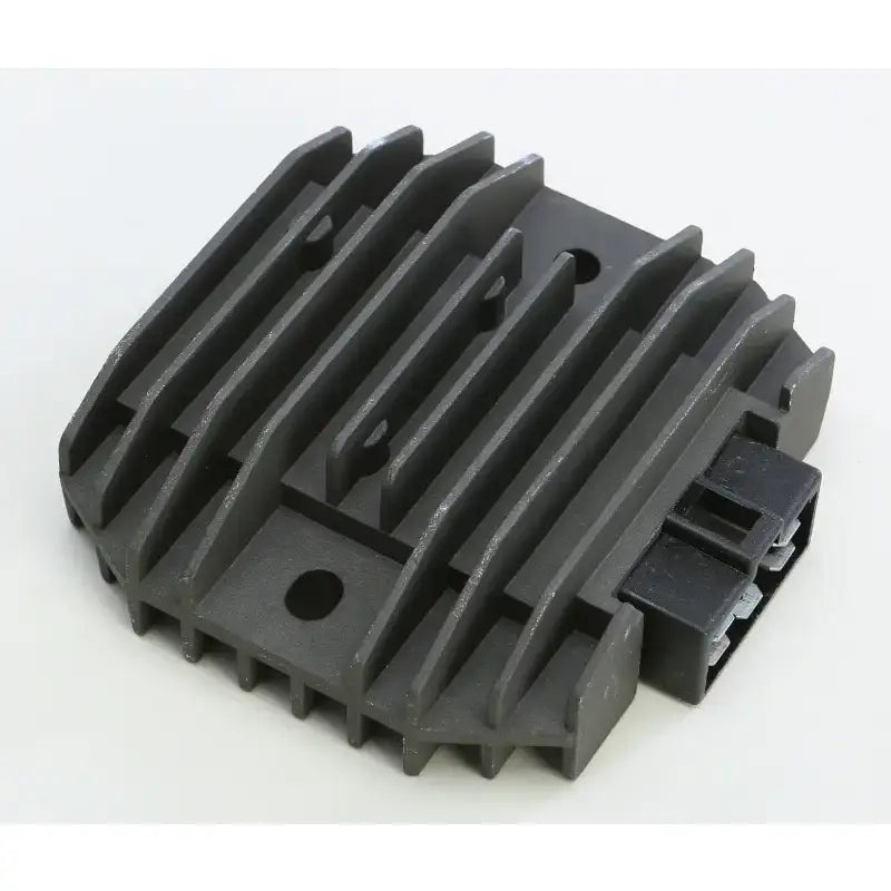Gray metal rectifier with cooling fins from the 10-418 Regulator Rectifier product