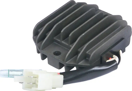 Motorcycle rectifier regulator with cooling fins and wiring harness for RV parts & accessories