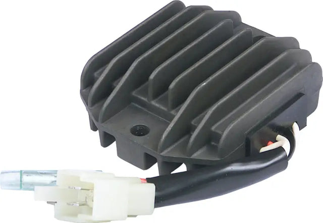 Motorcycle rectifier regulator with cooling fins and wiring harness for RV parts & accessories