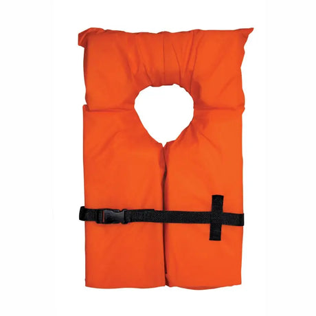 10000-03-A-OR Airhead Type II Keyhole Life Vest in vibrant orange, features keyhole design for easy wear, ensures safety and security on the water with Type II flotation for added buoyancy.