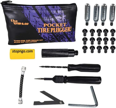 Stop & Go Pocket Tire Plugger Kit Plus Co2 Inflation