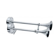 10028 Schmitt/Onga Deluxe Dual Trumpet Horn 12V, powerful marine and automotive horn, dual trumpet design, reliable and clear sound.
