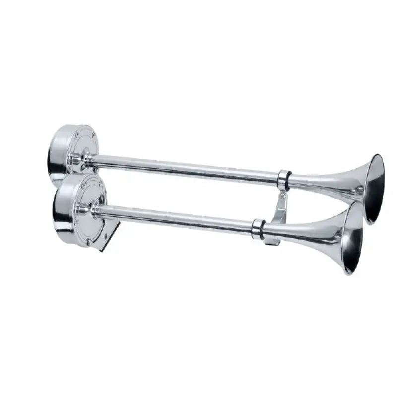 10028 Schmitt/Onga Deluxe Dual Trumpet Horn 12V, powerful marine and automotive horn, dual trumpet design, reliable and clear sound.