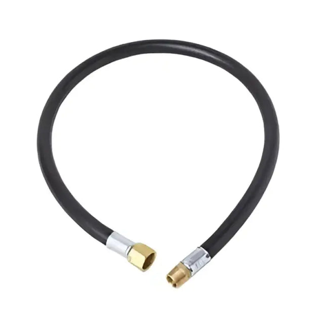 Black gas hose with brass fittings for Flame King LP hoses, versatile RV parts & accessories