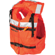 Orange Onyx Outdoor Lifevest Adult Type I by Kent with reflective strips and adjustable straps.