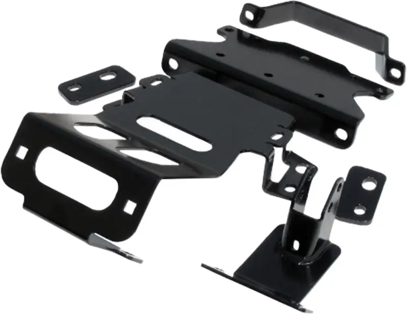 Black metal mounting brackets for Winch Mount, perfect RV parts & accessories for trucks
