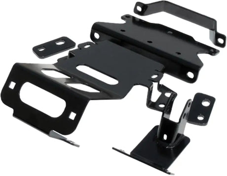 Black metal mounting brackets for Winch Mount, perfect RV parts & accessories for trucks