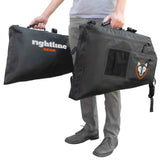 Black storage bags with handles held by a person for 100J75-B Rightline Side Storage Bag