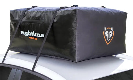 Black cargo carrier on 100S50 Rightline Sport Jr Car Top Carrier for extra gear storage