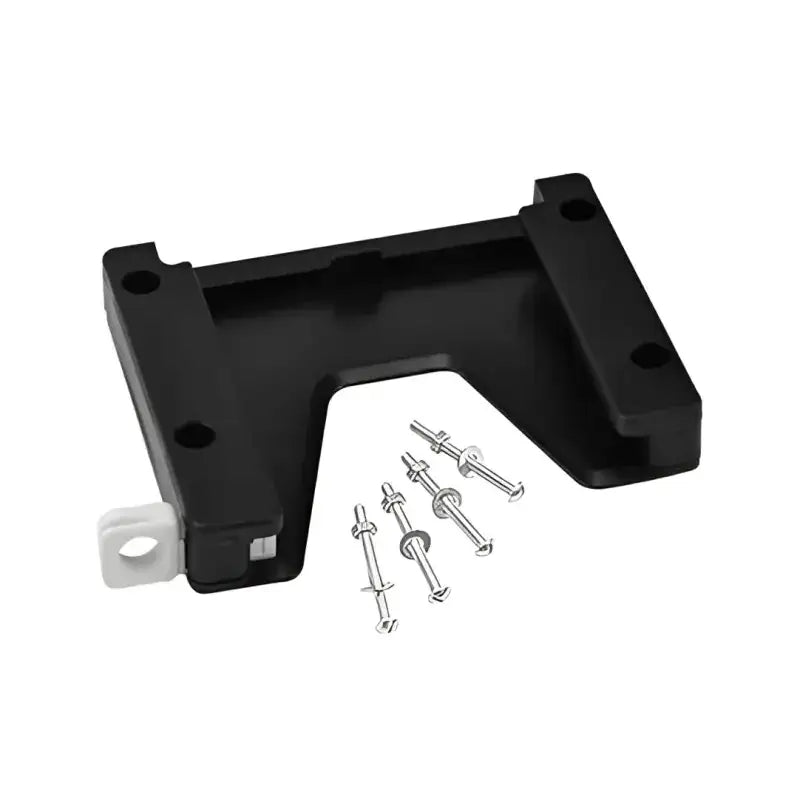 Black plastic mounting bracket with fasteners.