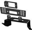 "101560 Winch Mount, OEM integrated design, durable black steel, requires drilling and lead rotation, ensures robust winch installation with stock bumper."