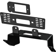 "101560 Winch Mount, OEM integrated design, durable black steel, requires drilling and lead rotation, ensures robust winch installation with stock bumper."