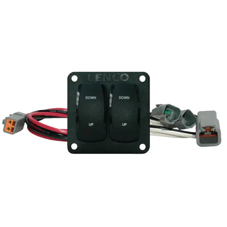 Black double rocker switch with wiring for Lenco 10221-211D switch kit
