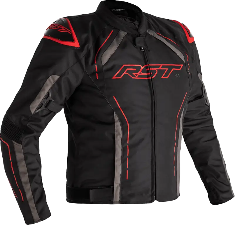102559GRY-40 Rst S1 Ce Jacket Black/Grey/Red Textile Sm - RV and Auto Parts