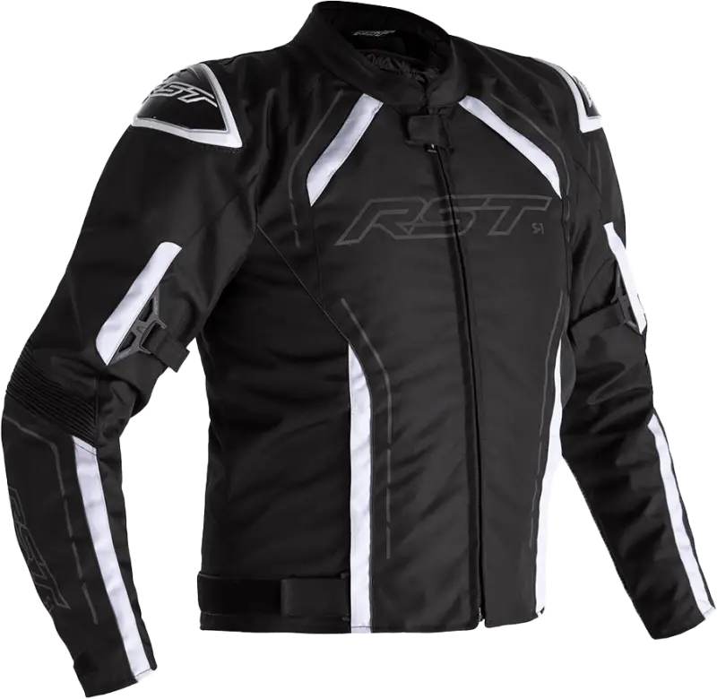 102559WHI-50 Rst S1 Ce Jacket Black/Black/White Textile 3Xl - RV and Auto Parts