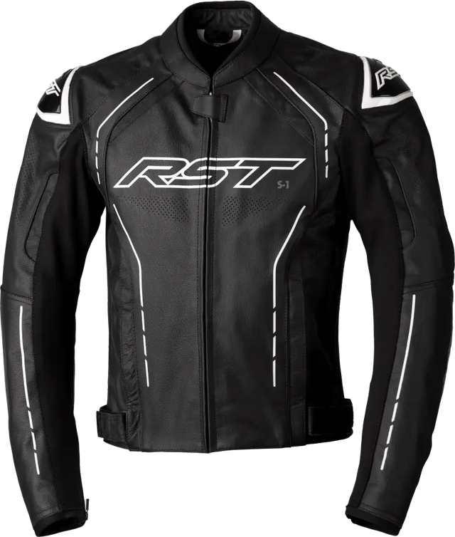 102977WHI-48 Rst S1 Ce Jacket Black/Black/White Leather 2Xl - RV and Auto Parts