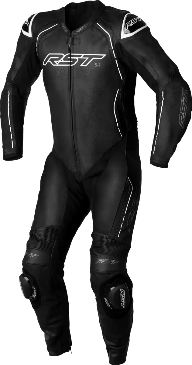 102987WHI-48 Rst S1 Ce Suit Black/Black/White Lthr 2Xl - RV and Auto Parts