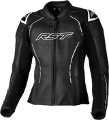 103043WHI-18 Rst Ladies S1 Ce Jacket Black/White Leather 2Xl - RV and Auto Parts