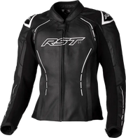 103043WHI-20 Rst Ladies S1 Ce Jacket Black/White Leather 3Xl - RV and Auto Parts
