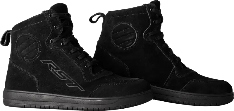 103052BLK-45 Rst Hitop Moto Sneaker Ce Boot Black Suede Sz 11.5 - RV and Auto Parts