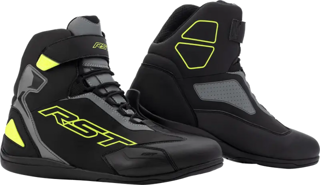 103053F.YEL-43 Rst Sabre Moto Shoe Ce Boot Black / Grey / Flo Yellow Sz - RV and Auto Parts