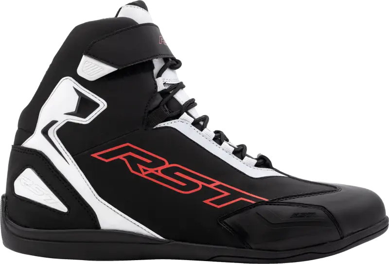 103053RED-41 Rst Sabre Moto Shoe Ce Boot Black / White / Red Sz 8 - RV and Auto Parts
