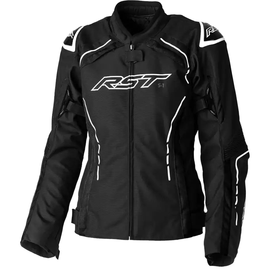 103056WHI-20 Rst Ladies S1 Ce Jacket Black/White Textile 3Xl - RV and Auto Parts
