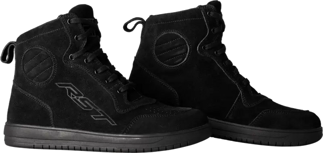 103062BLK-36 Rst Ladies Hitop Moto Sneaker Ce Black Suede Sz 4 - RV and Auto Parts