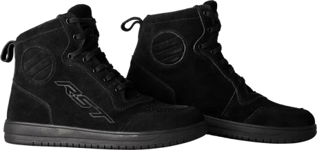103062BLK-39 Rst Ladies Hitop Moto Sneaker Ce Boot Black Suede Sz 6 - RV and Auto Parts