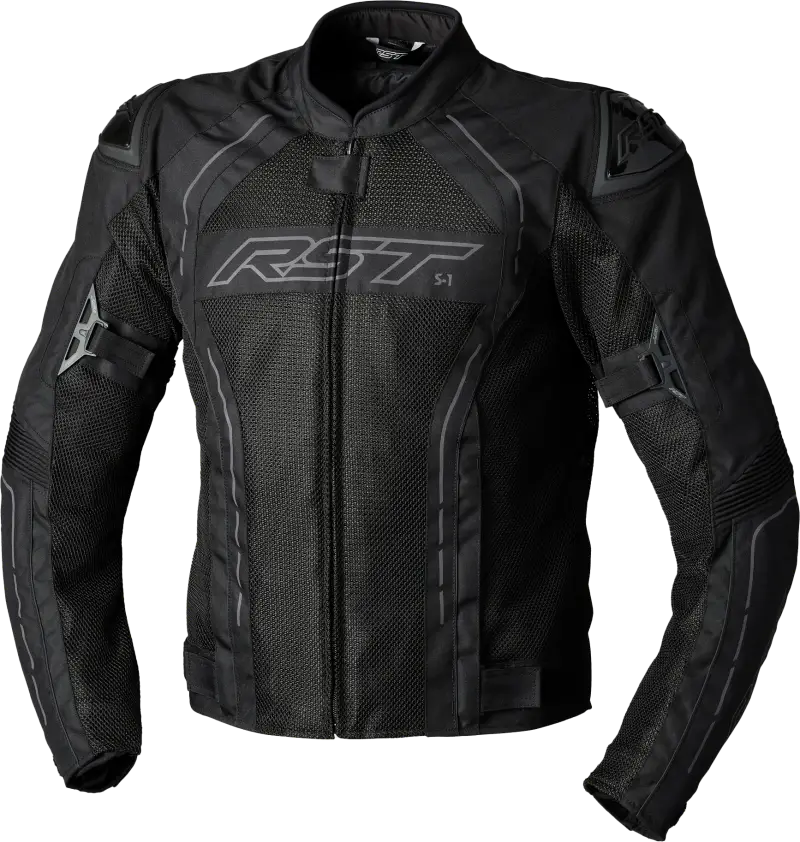 103117BLK-44 Rst S1 Mesh Ce Jacket Black/Black Textile Lg - RV and Auto Parts