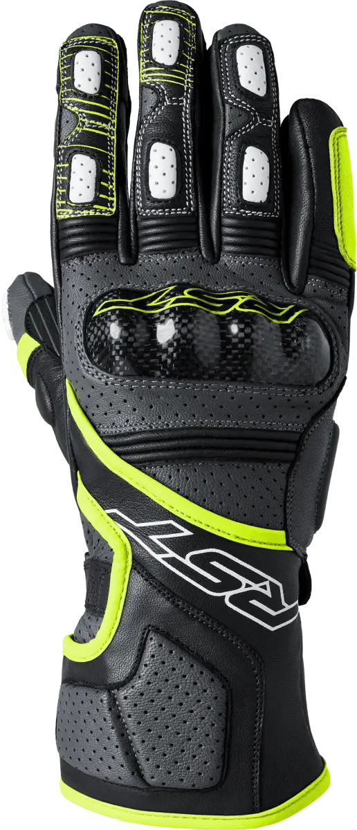 103179F.YEL-10 Rst Fulcrum Ce Glove Grey/Flo Yellow/Black Lg - RV and Auto Parts