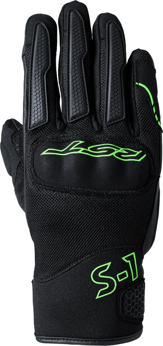 103182NEO-08 Rst S1 Mesh Ce Glove Black/Neon Green Sm - RV and Auto Parts