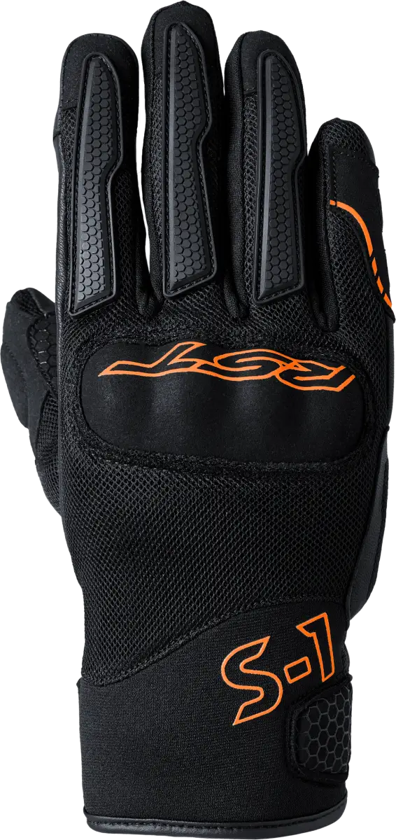 103182ORG-09 Rst S1 Mesh Ce Glove Black/Neon Orange Md - RV and Auto Parts