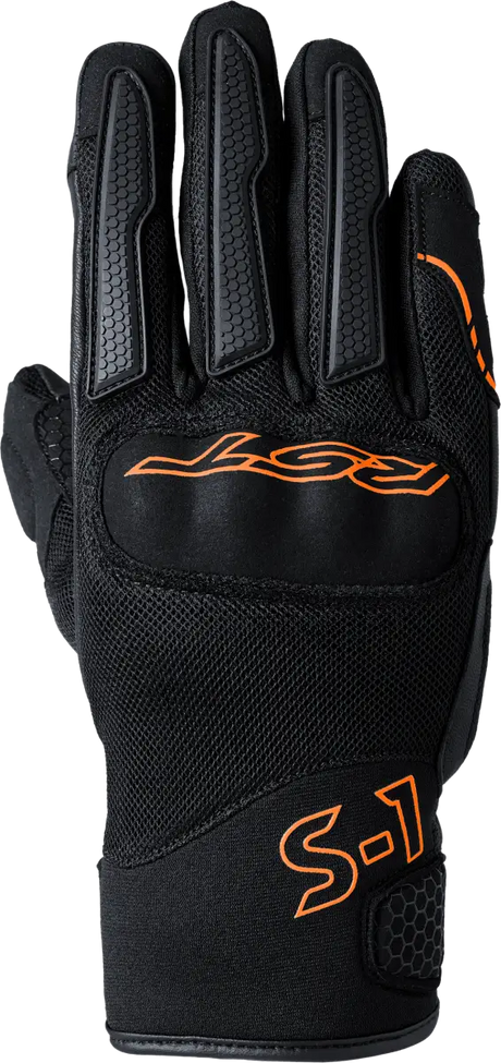 103182ORG-09 Rst S1 Mesh Ce Glove Black/Neon Orange Md - RV and Auto Parts