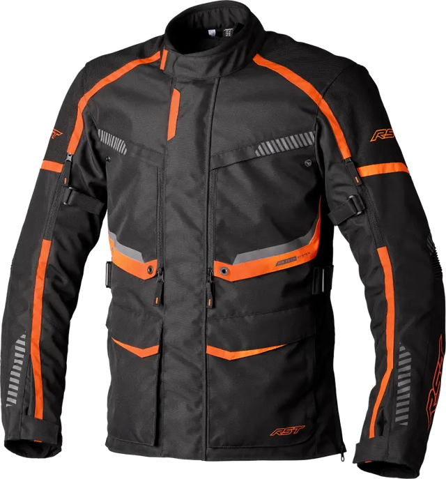 103198ORG-52 Rst Maverick Evo Ce Jacket Black/Orange Textile 4Xl - RV and Auto Parts