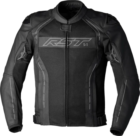 103465BLK-44 Rst S1 Mesh Ce Jacket Black/Black Leather Lg - RV and Auto Parts