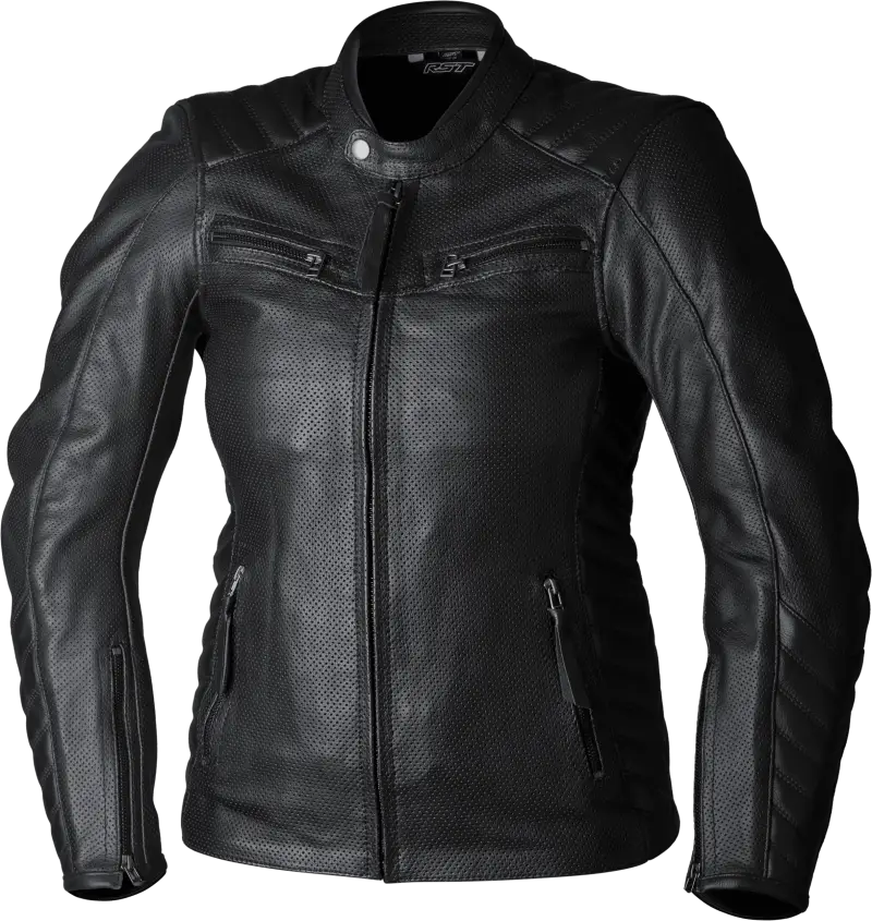 103538BLK-12 Rst Ladies Roadster Air Ce Jacket Black Leather Md - RV and Auto Parts