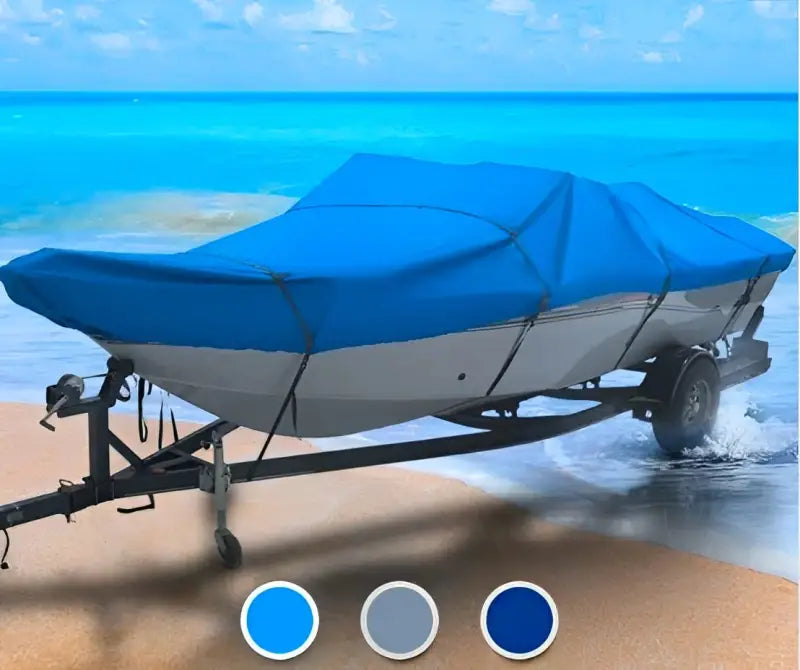 Boat on trailer with blue cover showcasing Boston Whaler Dauntless 170 W for sale