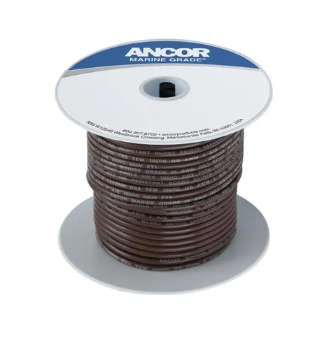 Spool of brown tinned copper wire for marine use, 14 AWG 2mm2 cable