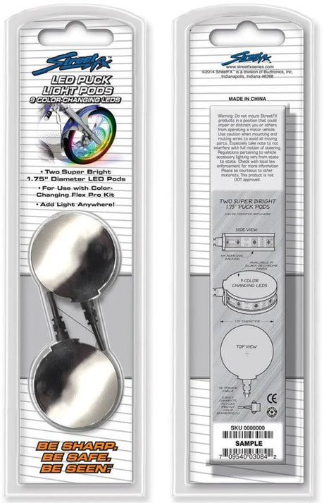 1046285 Streetfx Led Puck Light Pods Chrome 1.75 Inch - RV and Auto Parts